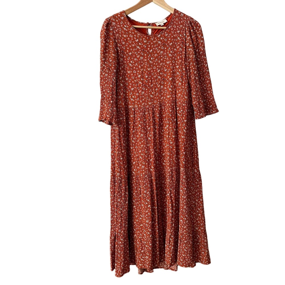 Bohme Rust Floral Midi Dress